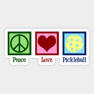 Peace Love Pickleball Sticker